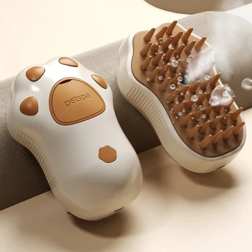 Brosse à vapeur 3 en 1 pour animaux - Kaki