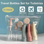 Kit de voyage pour liquides : flacons portables rechargeables pour parfum, lotion, shampoing, gel douche et cosmétiques