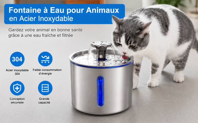 Fontaine à eau pour animaux modernes