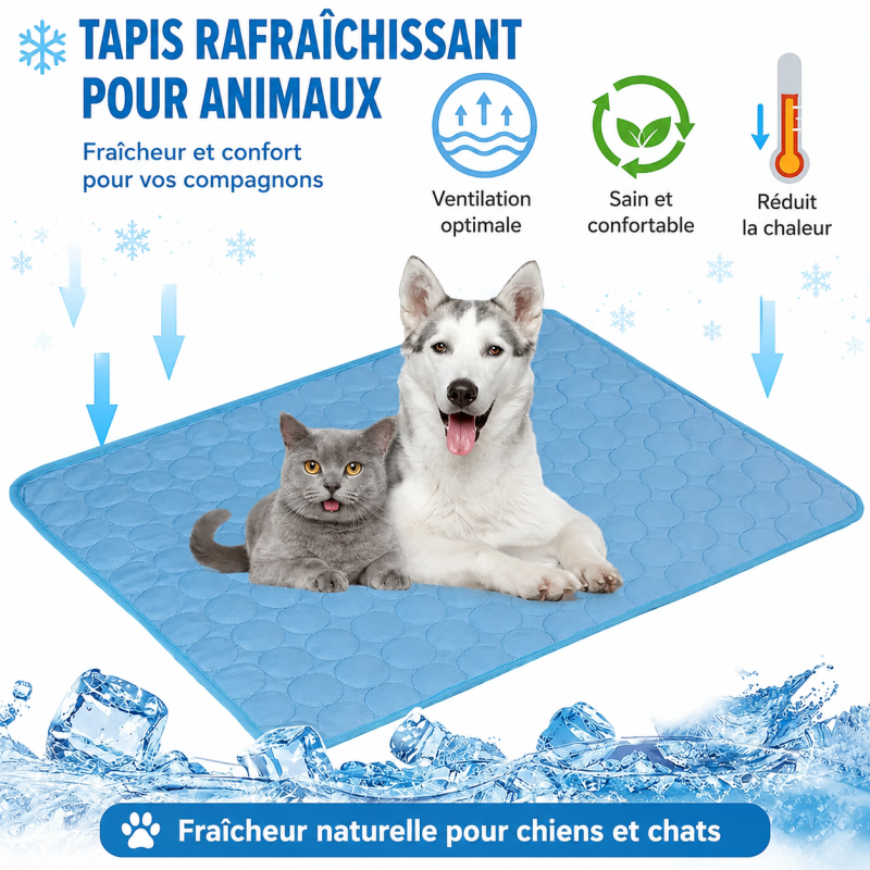 Tapis rafraîchissant pour animaux heureux Tapis rafraîchissant pour animaux heureux