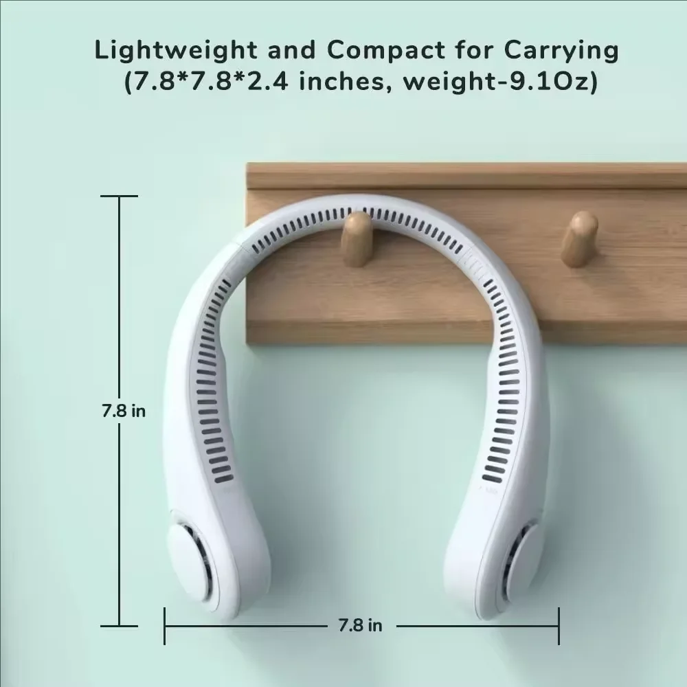 Ventilateur de cou mains libres, portable, rechargeable par USB – Image 6
