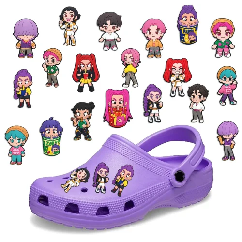 Breloques de chaussures de musique coréenne en PVC, 19 pièces, décoration de chaussures, Bracelet, sandales, accessoires de chaussures, boucle, cadeaux pour enfants